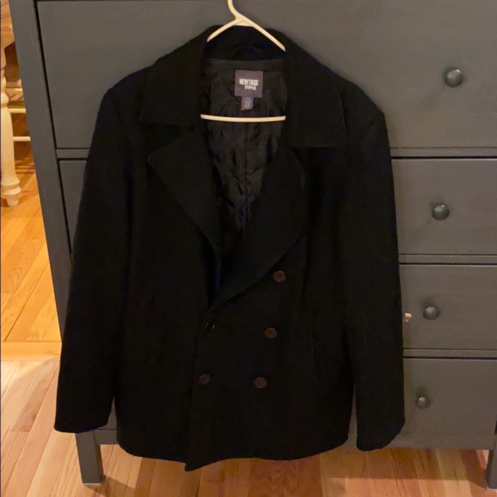 Black men’s pea coat